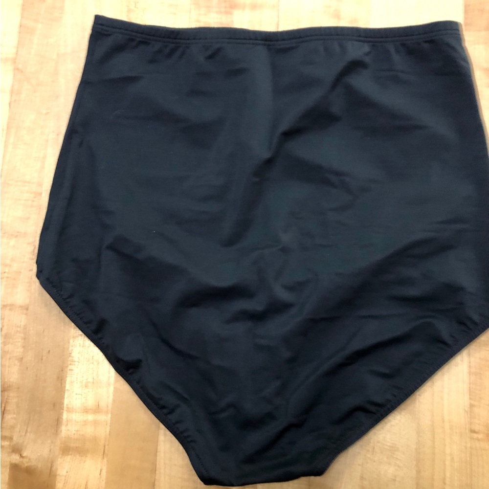 Women's Land's End Black High Rise Swim Bottom 16